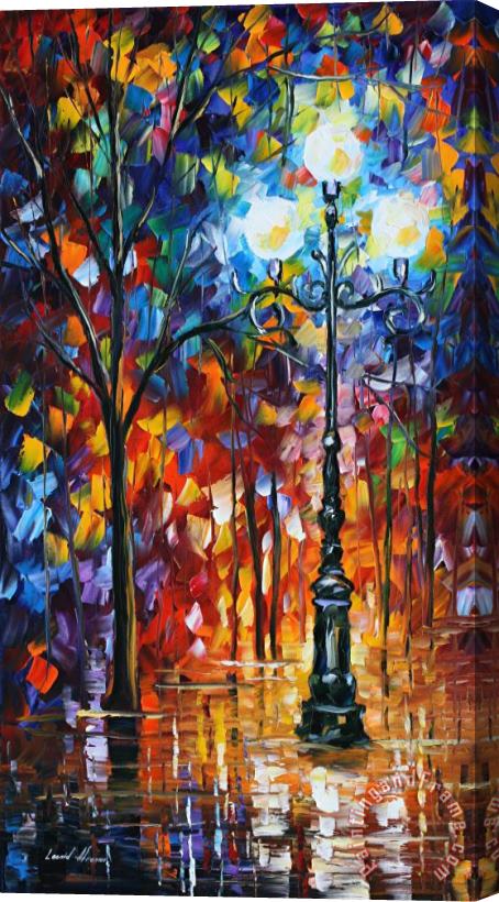 Leonid Afremov Light In The Alley Stretched Canvas Painting / Canvas Art