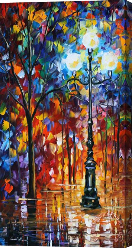 Leonid Afremov Light In The Alley Stretched Canvas Painting / Canvas Art