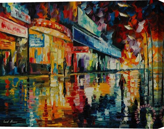 Leonid Afremov Loneliness In The City Stretched Canvas Print / Canvas Art