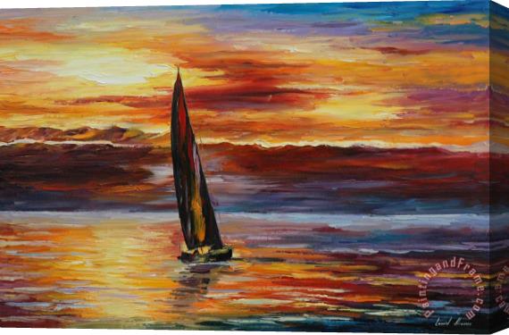 Leonid Afremov Lonely Sail Stretched Canvas Painting / Canvas Art