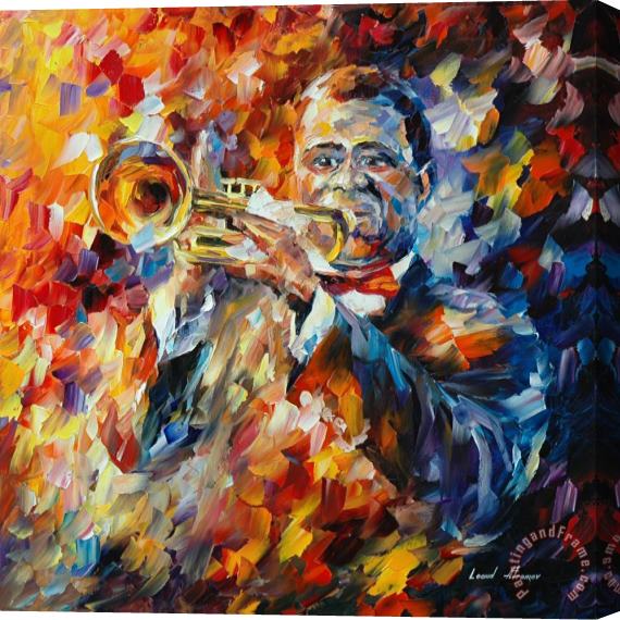 Leonid Afremov Louis Armstrong Stretched Canvas Print / Canvas Art