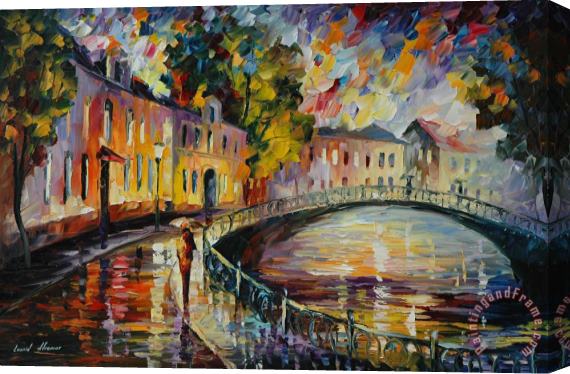 Leonid Afremov Magic Bridge Stretched Canvas Painting / Canvas Art