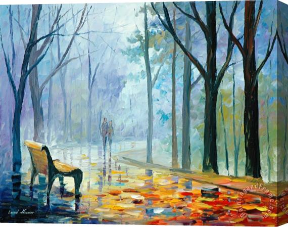 Leonid Afremov Misty Alley Stretched Canvas Painting / Canvas Art