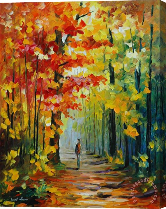 Leonid Afremov Morning In The Woods Stretched Canvas Print / Canvas Art