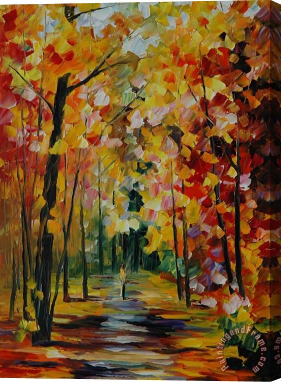 Leonid Afremov Morning In The Woods Stretched Canvas Print / Canvas Art