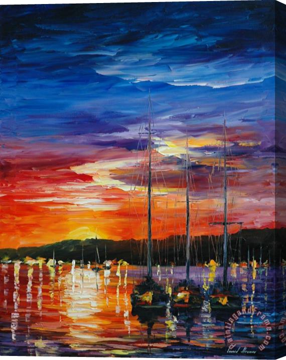 Leonid Afremov Night Arrives Stretched Canvas Painting / Canvas Art