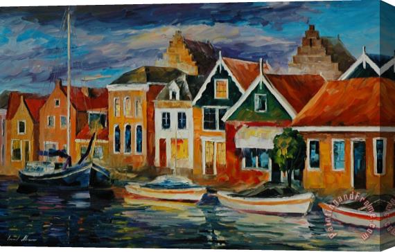 Leonid Afremov Old Sea Front Stretched Canvas Painting / Canvas Art