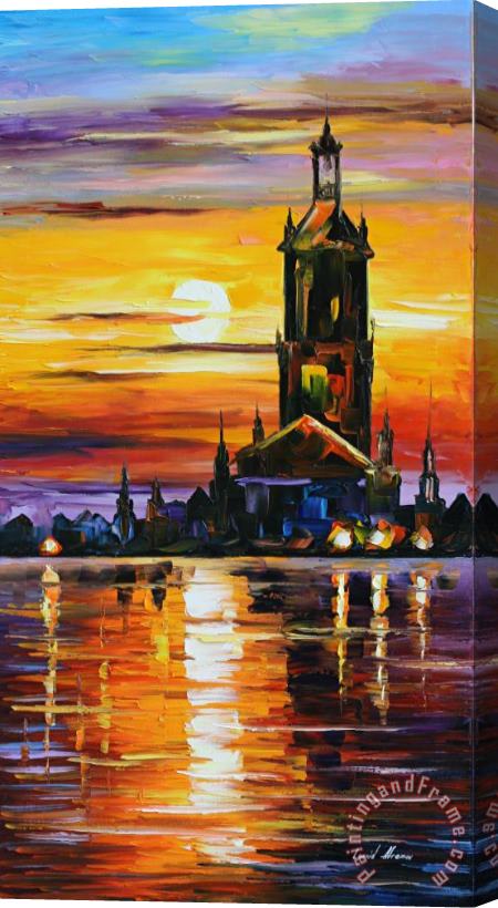 Leonid Afremov Old Tower Stretched Canvas Print / Canvas Art