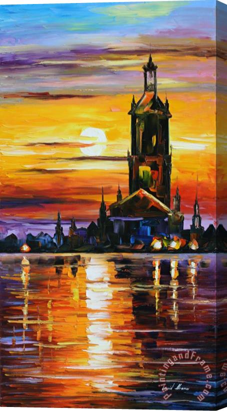 Leonid Afremov Old Tower Stretched Canvas Painting / Canvas Art