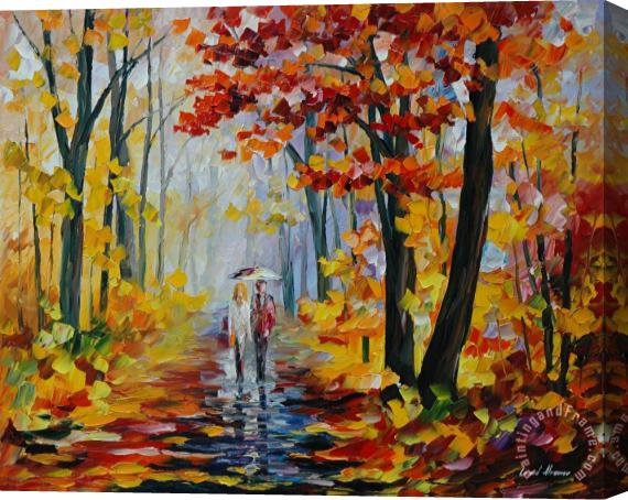 Leonid Afremov Rain In The Woods Stretched Canvas Print / Canvas Art