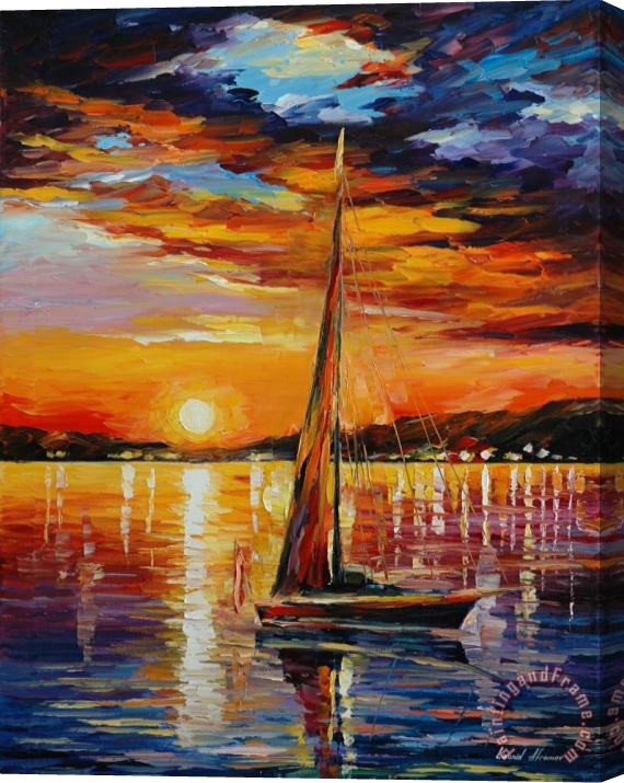 Leonid Afremov Sail In Sunset Stretched Canvas Painting / Canvas Art
