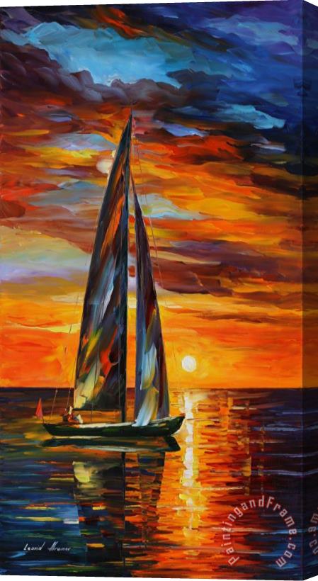 Leonid Afremov Sailing With The Sun Stretched Canvas Painting / Canvas Art