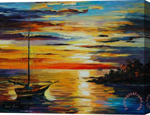 Leonid Afremov Spring Harbor Stretched Canvas Print / Canvas Art