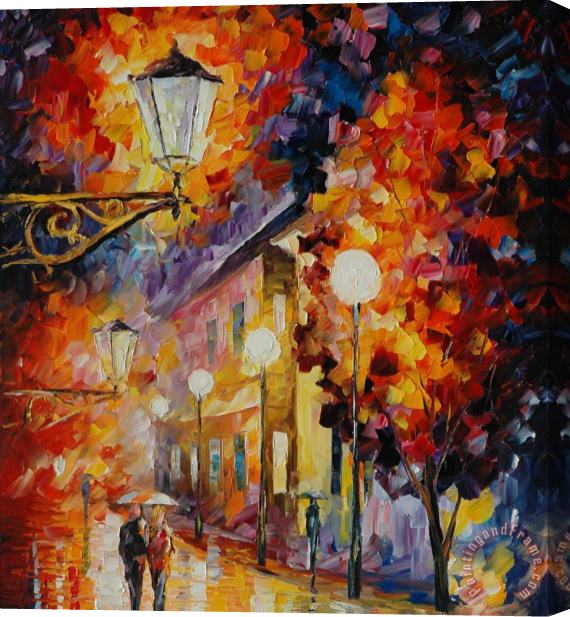 Leonid Afremov Stroll Under Moon Stretched Canvas Painting / Canvas Art
