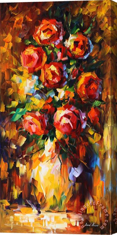 Leonid Afremov Summer Roses Stretched Canvas Print / Canvas Art