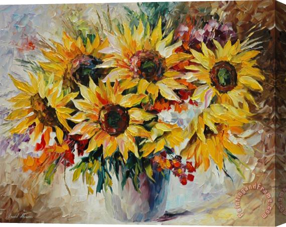 Leonid Afremov Sun Flowers Stretched Canvas Painting / Canvas Art