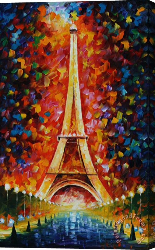 Leonid Afremov Torre Eiffel Stretched Canvas Print / Canvas Art