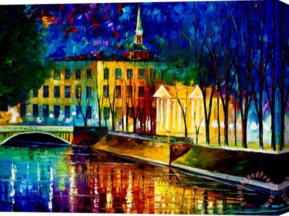 Leonid Afremov Very Large Winter Vibrations Stretched Canvas Print / Canvas Art