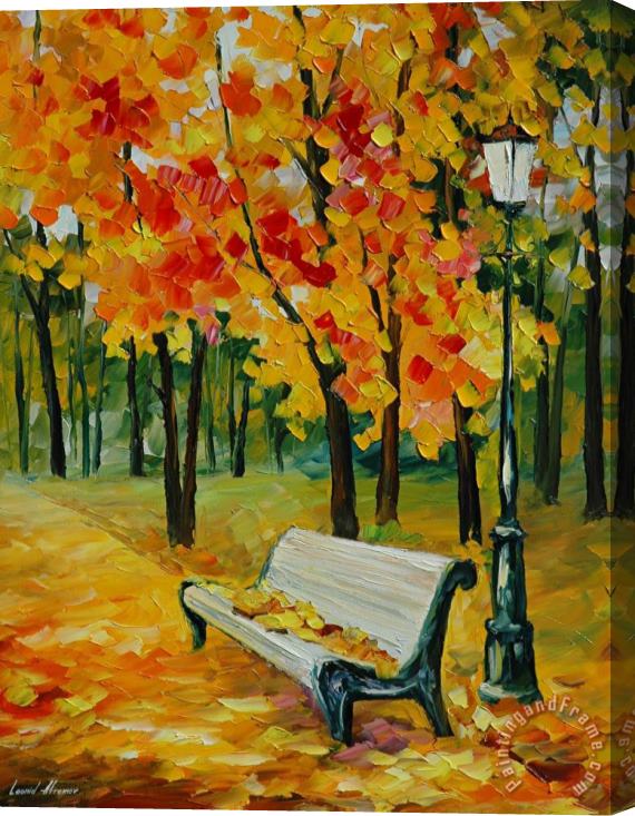 Leonid Afremov White Bench Stretched Canvas Painting / Canvas Art