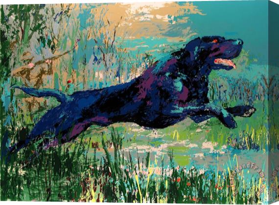 Leroy Neiman Black Labrador Stretched Canvas Print / Canvas Art