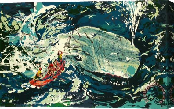 Leroy Neiman Blue Whale Stretched Canvas Print / Canvas Art