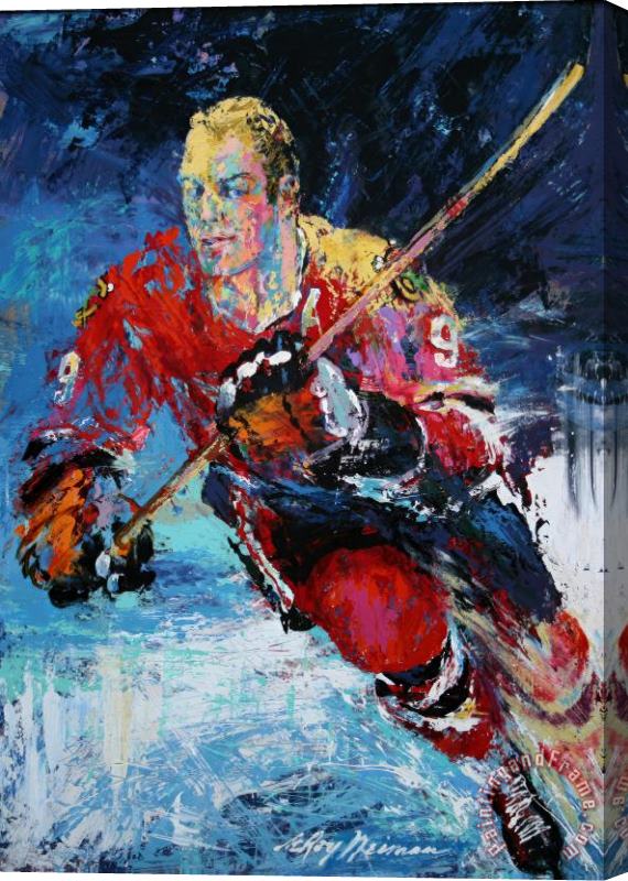 Leroy Neiman Bobby Hull Stretched Canvas Print / Canvas Art