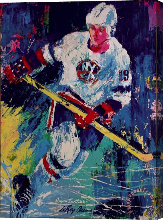 Leroy Neiman Bryan Trottier Stretched Canvas Painting / Canvas Art