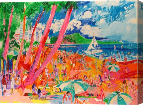 Leroy Neiman Diamond Head Hawaii Stretched Canvas Print / Canvas Art