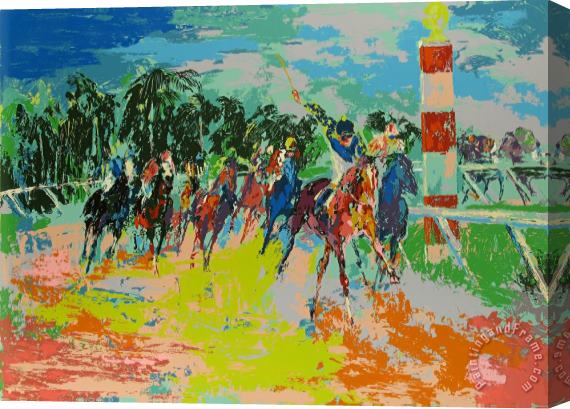 Leroy Neiman Florida Racing Stretched Canvas Print / Canvas Art