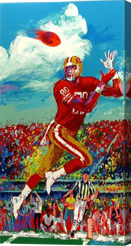 Leroy Neiman Jerry Rice Stretched Canvas Print / Canvas Art