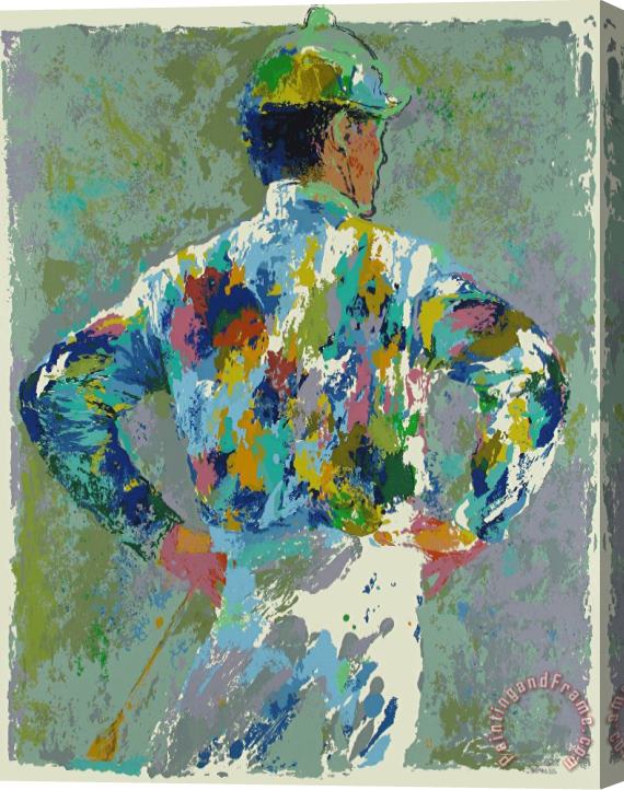 Leroy Neiman Jockey Stretched Canvas Painting / Canvas Art