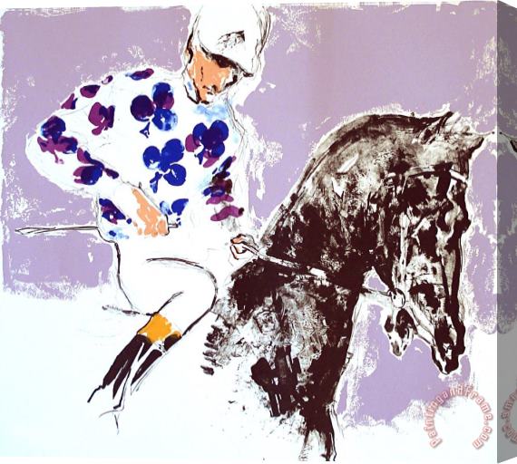 Leroy Neiman Jockey Suite Stretched Canvas Painting / Canvas Art