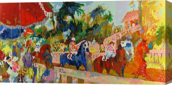Leroy Neiman Leaving The Paddock Stretched Canvas Painting / Canvas Art