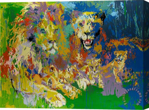 Leroy Neiman Lion's Pride Stretched Canvas Print / Canvas Art