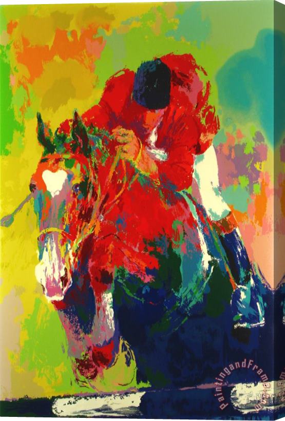 Leroy Neiman Olympic Jumper Stretched Canvas Print / Canvas Art