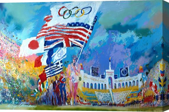 Leroy Neiman Opening Ceremonies 1984 Stretched Canvas Print / Canvas Art