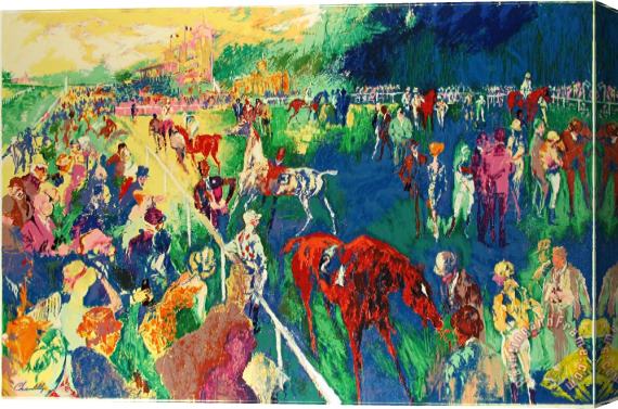 Leroy Neiman Paddock at Chantilly Stretched Canvas Print / Canvas Art