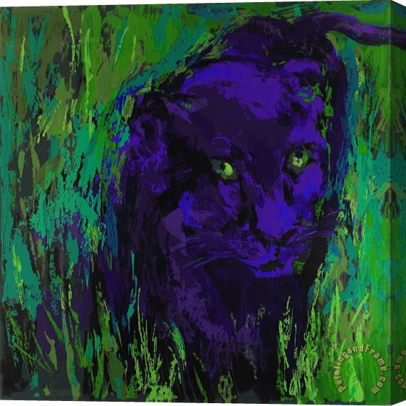 Leroy Neiman Portrait of The Black Panther Stretched Canvas Print / Canvas Art