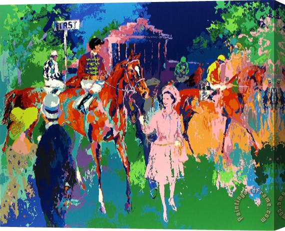 Leroy Neiman Queen at Ascot Stretched Canvas Print / Canvas Art