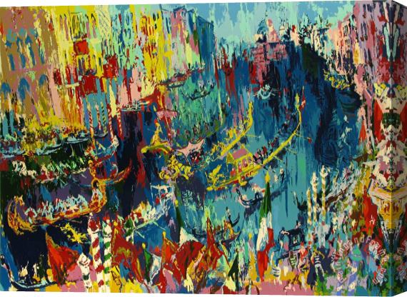 Leroy Neiman Regatta of The Gondoliers Stretched Canvas Print / Canvas Art