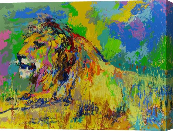 Leroy Neiman Resting Lion Stretched Canvas Print / Canvas Art