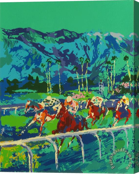 Leroy Neiman Santa Anita Stretched Canvas Print / Canvas Art