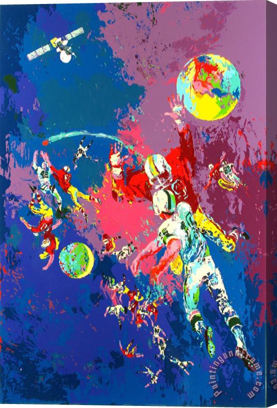 Leroy Neiman Satellite Football Stretched Canvas Print / Canvas Art