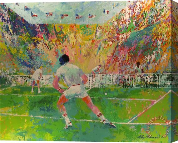 Leroy Neiman Stadium Tennis Stretched Canvas Painting / Canvas Art