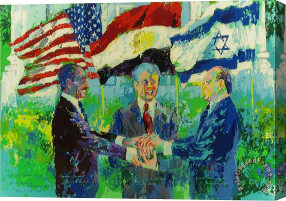 Leroy Neiman White House Signing of The Egyptian Israeli Peace Treaty Stretched Canvas Painting / Canvas Art