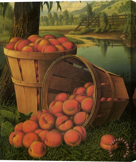 Levi Wells Prentice Bushels of Peaches Under a Tree Stretched Canvas Print / Canvas Art