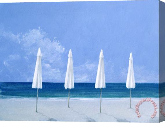 Lincoln Seligman Beach Umbrellas Stretched Canvas Print / Canvas Art