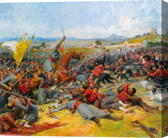Lionel Noel Royer The Battle Near Mentana Stretched Canvas Painting / Canvas Art