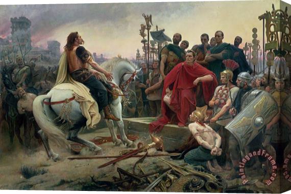Lionel Noel Royer Vercingetorix throws down his arms at the feet of Julius Caesar Stretched Canvas Print / Canvas Art