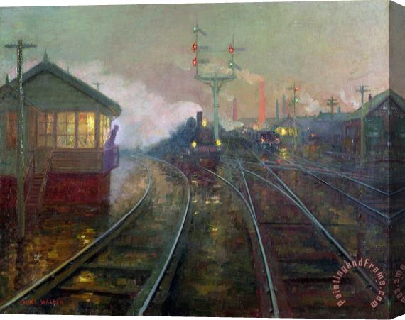 Lionel Walden Train at Night Stretched Canvas Painting / Canvas Art